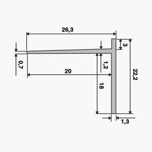 TEMPOLISTEL® B102 Završni profil BA 18 - Слика 2