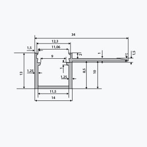 TEMPOLISTEL® B116 Ravni LED profil - Слика 2